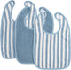 Bavoir Meyco baby fat stripe - pack de 3 - tissu éponge jacquard - bleu jeans