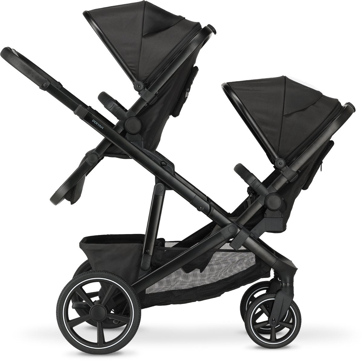 Poussette Deryan evy v2 duo - extensible - siège supplémentaire - noir