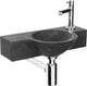 Ensemble fontaine Differnz teti - 40x23x8cm - rond - 1 trou pour robinetterie - noir