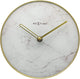 Nexttime marbre – horloge de table silencieuse – 20 cm – verre métal – blanc