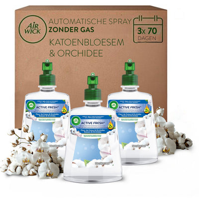 Air wick - coton désodorisant actif - 3 recharges