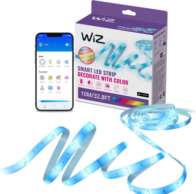Bande LED Wiz RVB - 10 mètres - installation facile - 16 millions de couleurs - synchronisation musicale - RVB ; une couleur à la fois