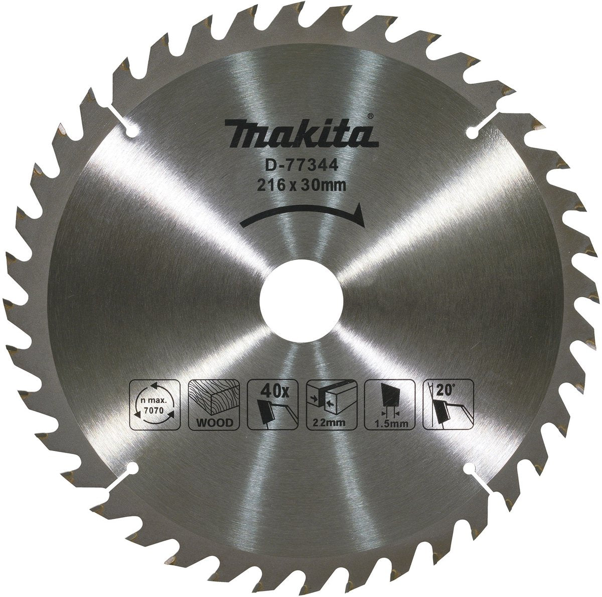 Makita lame de scie à tronçonner plateau bois - d-77344