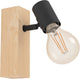 Eglo townshend 3 spots - e27 - 16,5 cm - marron noir - Bois FSC