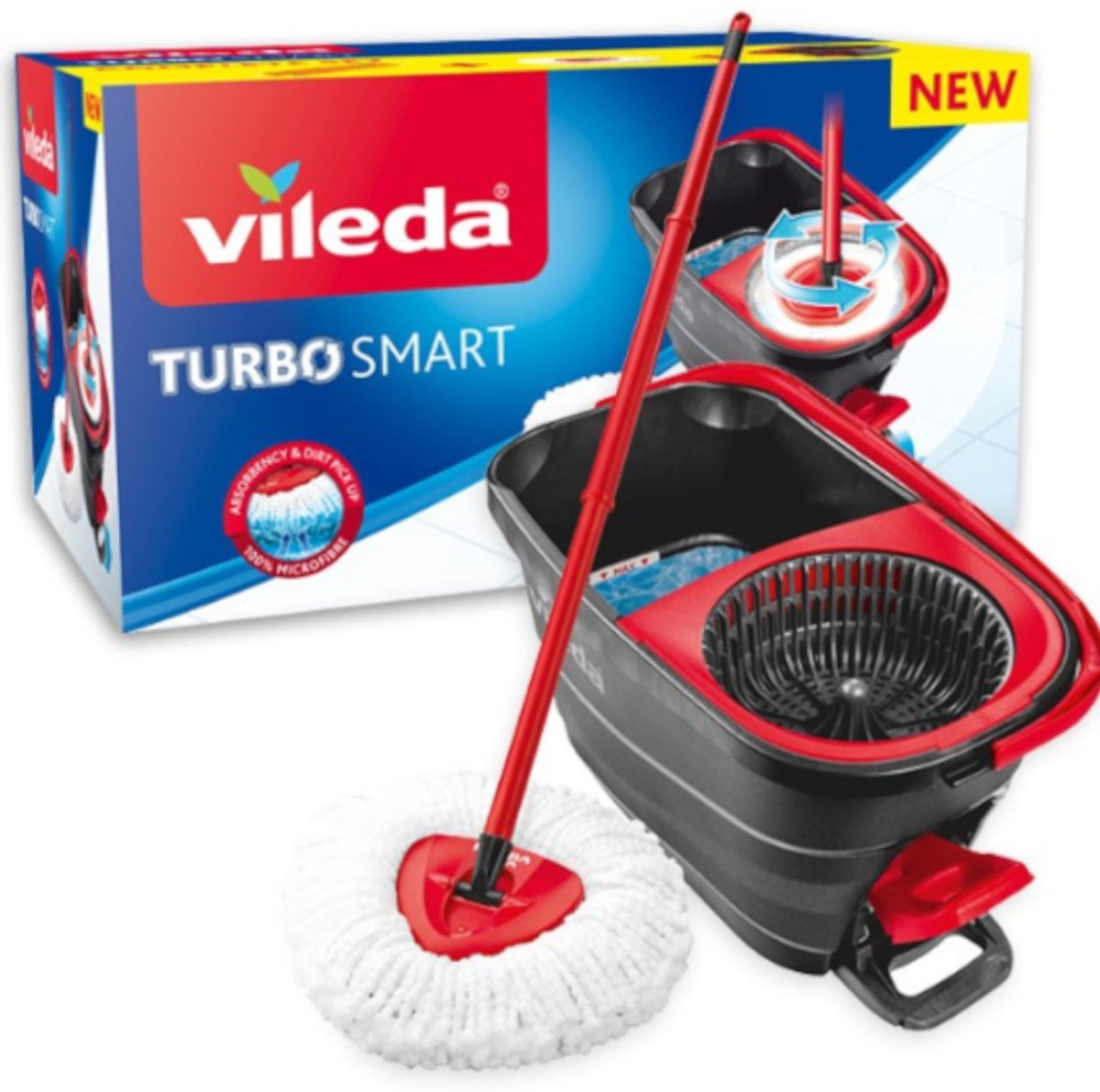 Ensemble vadrouille et seau intelligents Vileda Turbo Spin