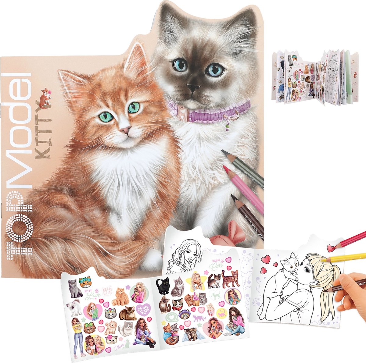 Depesche - livre de coloriage minou top model - minou et chien