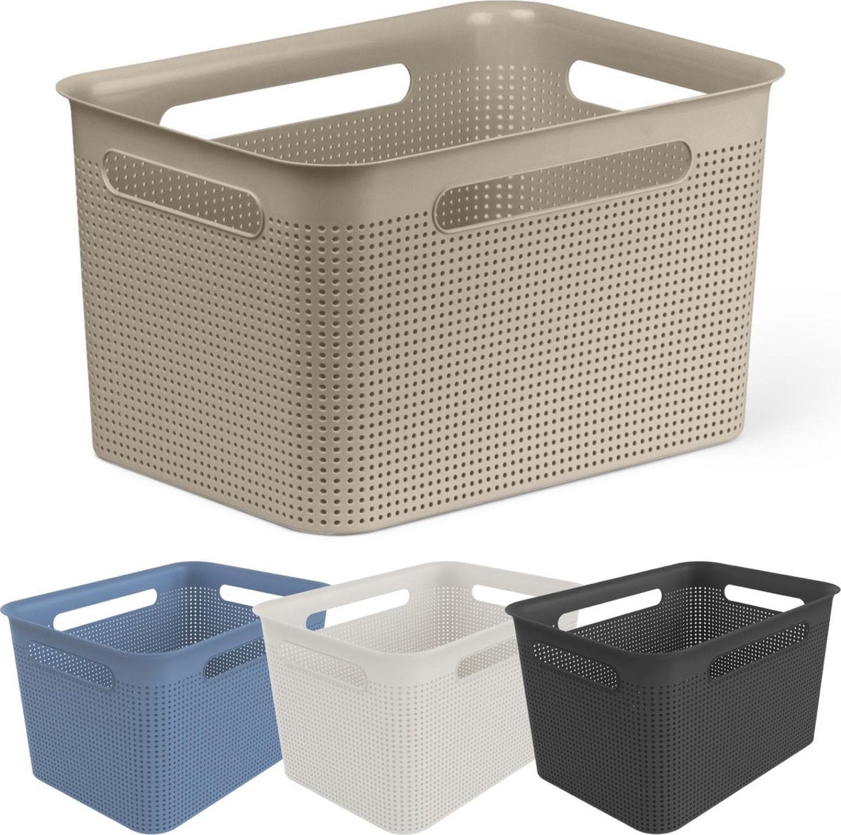 Rotho panier de rangement brisen 36x26,2x21,1 cm 16l blanc