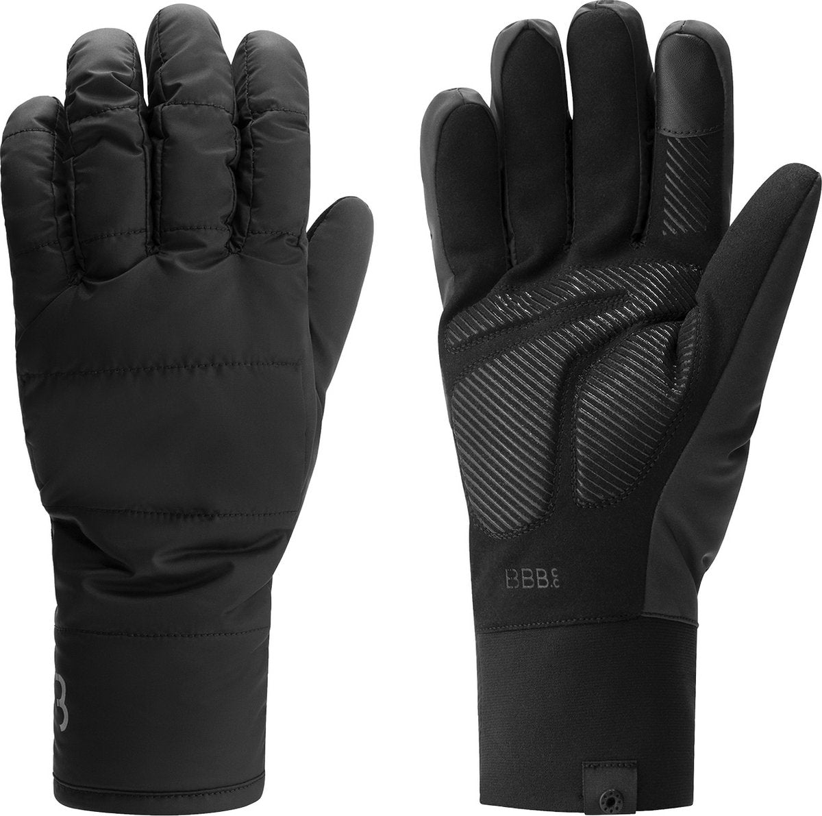Bbb cycling puffershield gants de cyclisme hiver - 0 - 5 ℃ - coupe-vent imperméable - gants de cyclisme hommes et femmes - noir - taille s - bwg-41