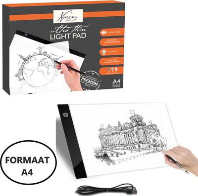 Nassau fine art a4 lightpad - boîte à lumière dimmable - pour le dessin et la peinture au diamant
