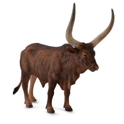 Figurine Collecta - taureau de bétail watusi - (l) - animaux de la ferme - peint à la main - miniature