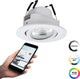 Spot encastrable intelligent Eglo connect.z saliceto-z - ø 8,8 cm - blanc - lumière blanche rgb orientable - dimmable - zigbee