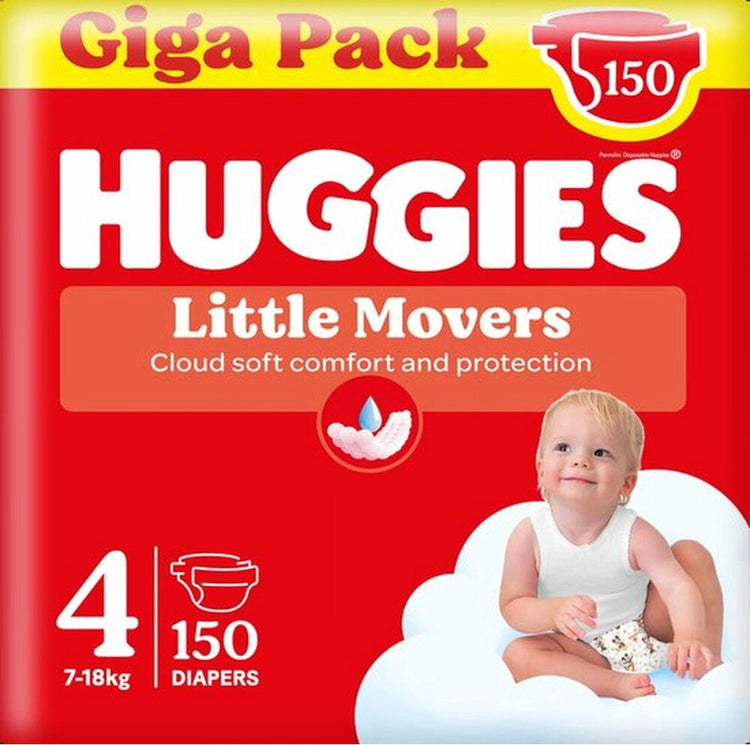 Couches bébé Huggies ® Little Movers, taille 4 (7 à 18 kg), 150 couches aux motifs Disney©, giga pack