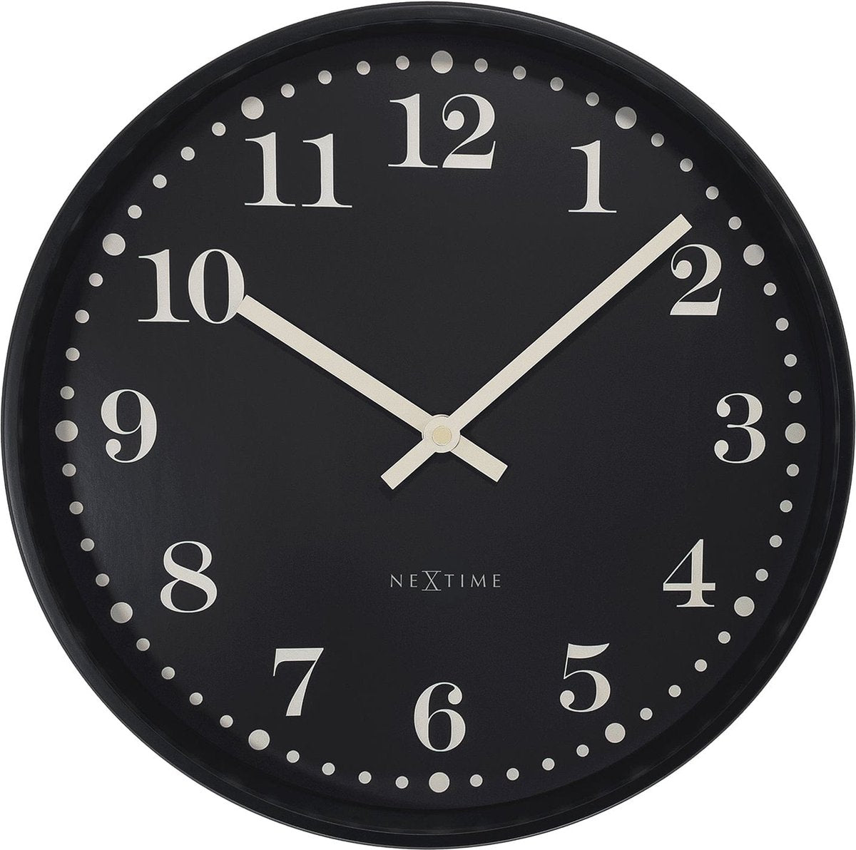 Nexttime Dickens – horloge murale – 30 cm – plastique – noir – silencieux