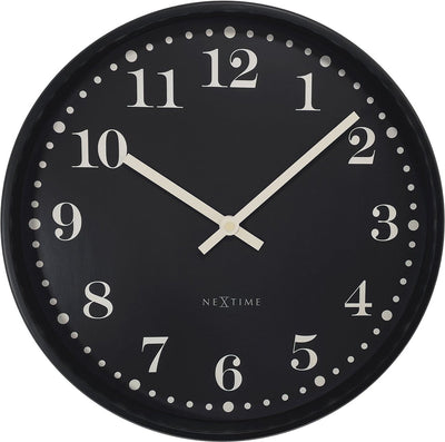 Nexttime Dickens – horloge murale – 30 cm – plastique – noir – silencieux