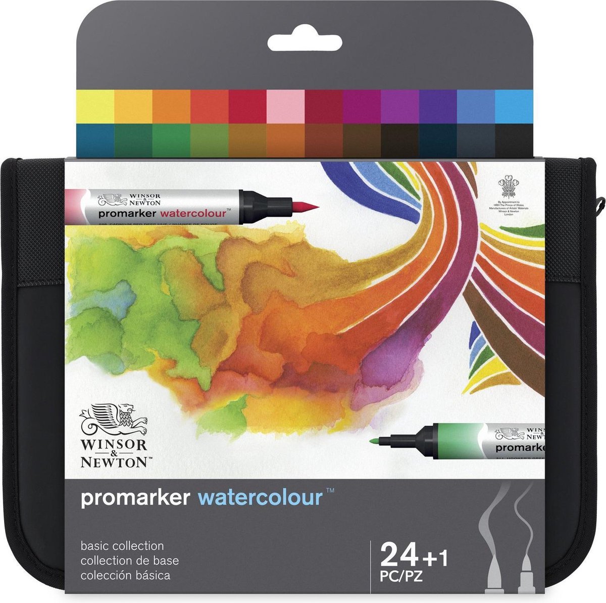 Winsor Newton 0290171 promarker aquarelle 24 pièces trousse à crayons collection de base | marqueurs aquarelle professionnels