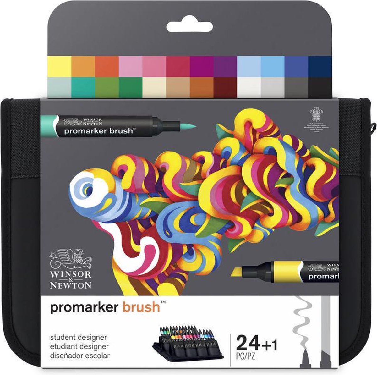 Winsor Newton 0290079 pinceau promarker étudiant designer 24 set | marqueurs d'alcool professionnels marqueurs de disposition