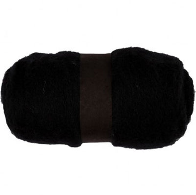 Laine cardée Creativ company, noire, 100 gr 1 pelote
