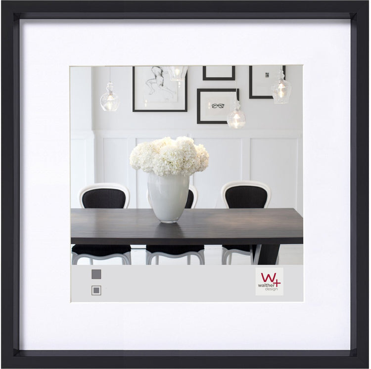 Style Walther en acier - cadre en plastique - format photo 20x20 cm - noir
