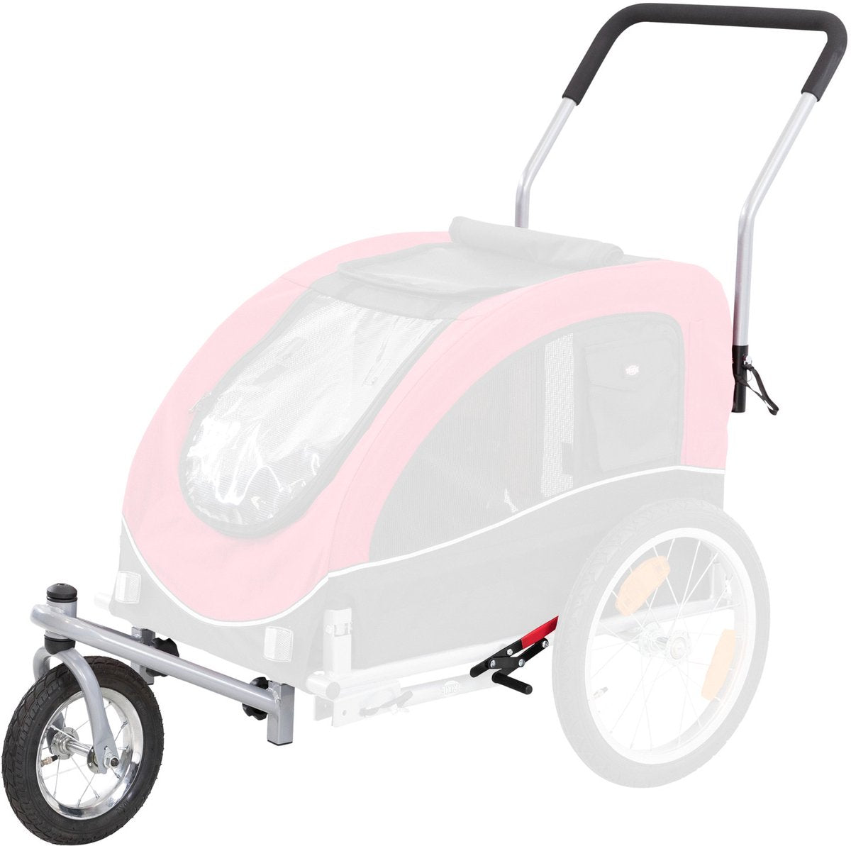 Trixie kit de jogging pour remorque à vélo rouge noir - remorque à vélo pour chien - l
