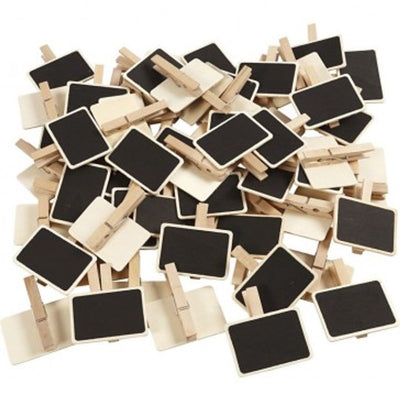 Tableau noir Creativ company avec pinces à linge, taille 6,8x4,7 cm, 100 pièces 1 boîte
