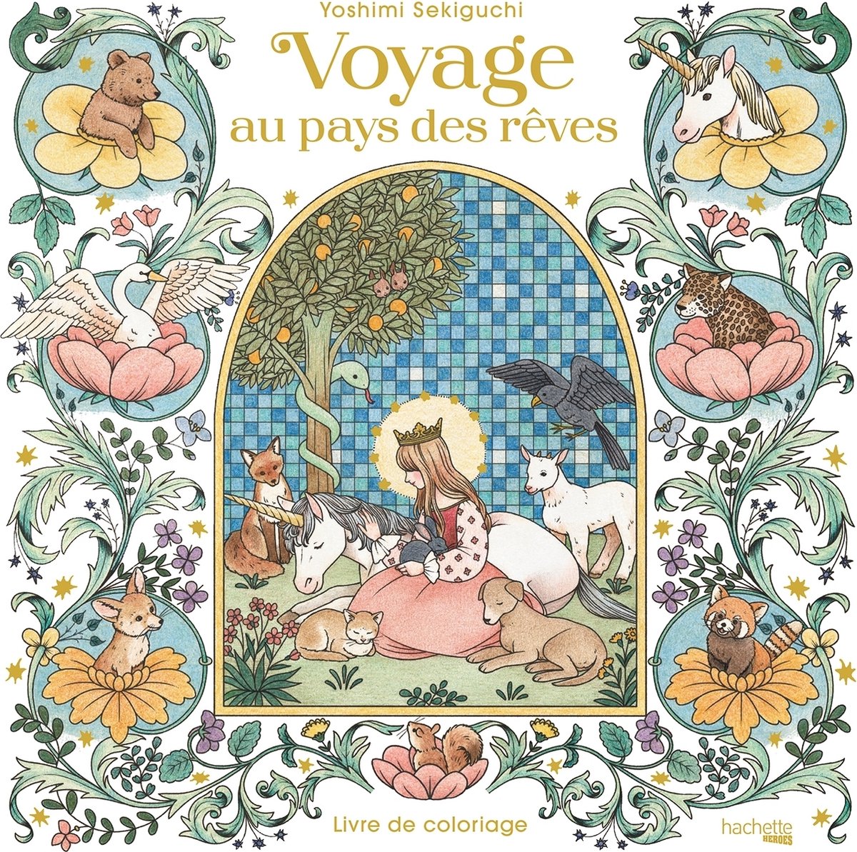 Hachette héros voyage au pays des rêves live de coloriage - yoshimi sekiguchi - - livre de coloriage pour adultes