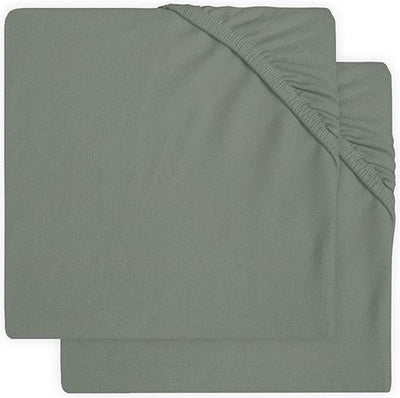 Jollein - drap housse bébé jersey (vert cendré - 2 pièces) - coton - 60x120cm