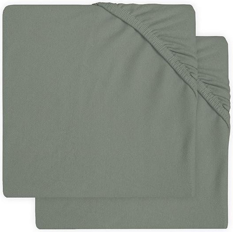 Jollein - drap housse bébé jersey (vert cendré - 2 pièces) - coton - 60x120cm
