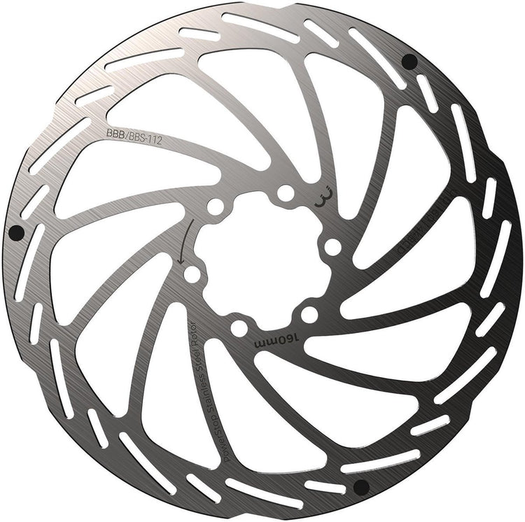 Bbb vélo frein à disque Power Stop disque de frein 6 trous bbs-112 - argent - 160 mm
