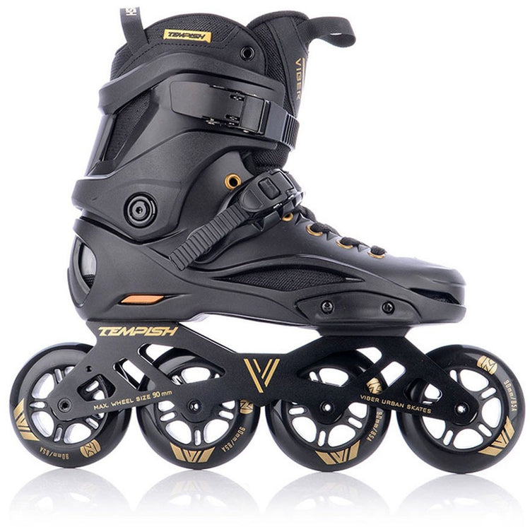 Tempish Viber L.E. 90 patins à roues alignées adultes - roues 4x90 mm - patins à roues alignées de vitesse fitness - or noir - taille 44