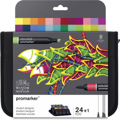 Winsor Newton 0290030 promarker 24-set dans un portefeuille | marqueurs professionnels à 2 points marqueurs à alcool