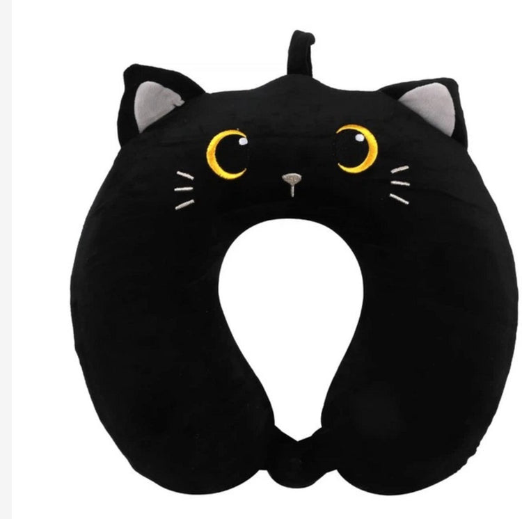 Itotal oreiller cervical chat noir chat noir 33 x 28 x 18 cm relaxation | oreiller cervical unique