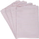 Serviettes Arti casa lot de 4 - 35 x 35 cm - réutilisables - coton polyester - rayé rose