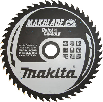 Lame de scie circulaire Makita pour le bois | makblade-plus | ø 260mm trou d'axe 30mm 48t - b-09824