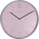 Nexttime - horloge murale - 34cm - verre métal - rose romantique - argent essentiel
