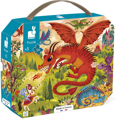 Janod - puzzle - royaume des dragons - 54 pièces