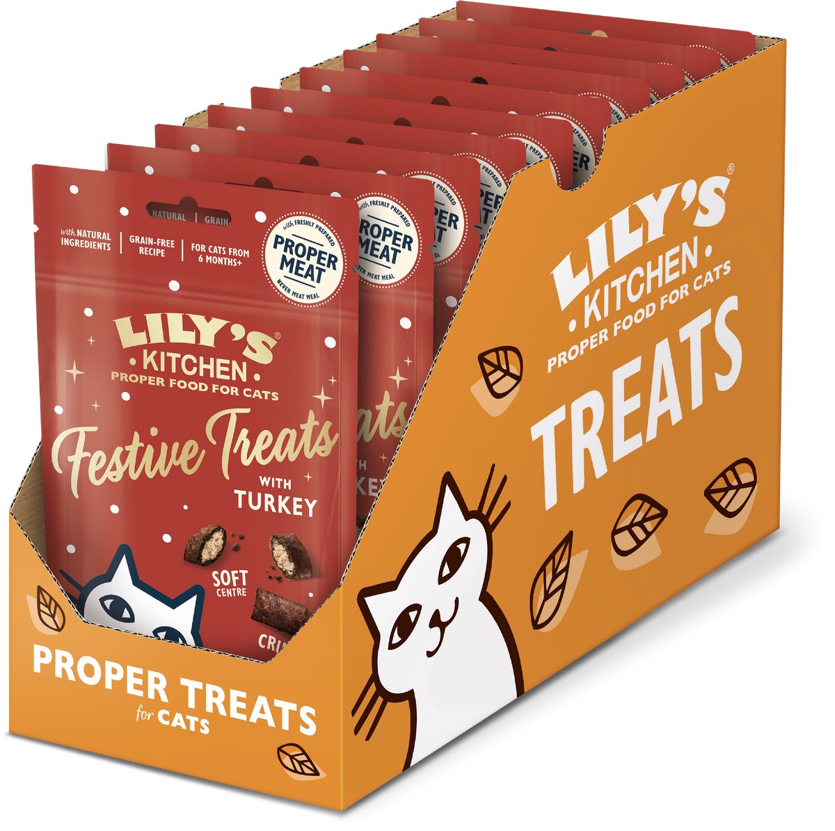 Lily's Kitchen - Snacks pour chats - Friandises festives à la dinde - 10 x 60g
