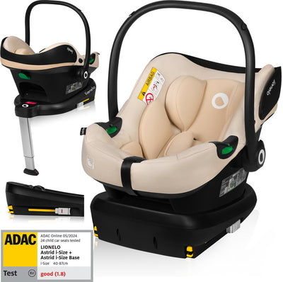 Ensemble Lionelo Astrid i-size – siège auto 40–87 cm + base isofix – testé adac – r129 i-size – mousse à mémoire de forme – appui-tête réglable – protection latérale – dri-seat – léger – universellement compatible
