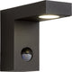 Lucide texas-ir - applique murale spot intérieur extérieur - led - 1x7w 3000k - ip54 - capteur de mouvement jour nuit (peut être éteint) - anthracite
