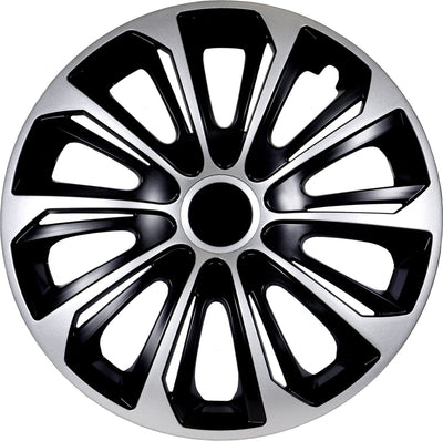 Nrm - enjoliveurs 14 forts - argent noir - lot de 4 pièces