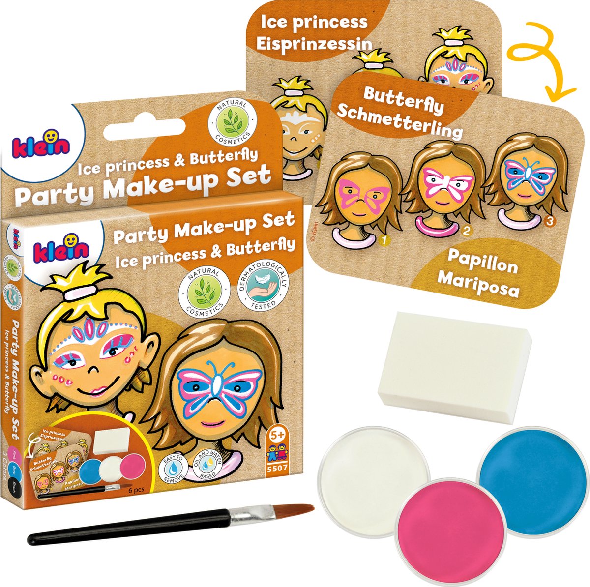 Klein Toys - set de maquillage princesse papillon - certifié ISO 16128 - multicolore