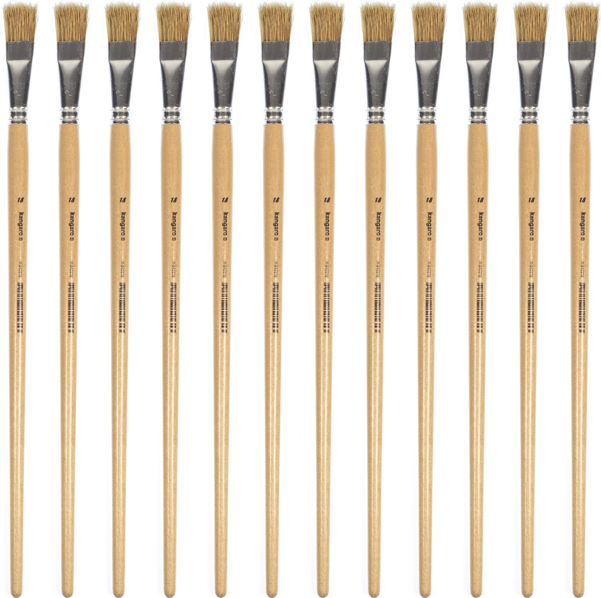 Pinceau Kangaro Lyonse no. 18 - bois laqué - boîte de 12 pièces - k-840218