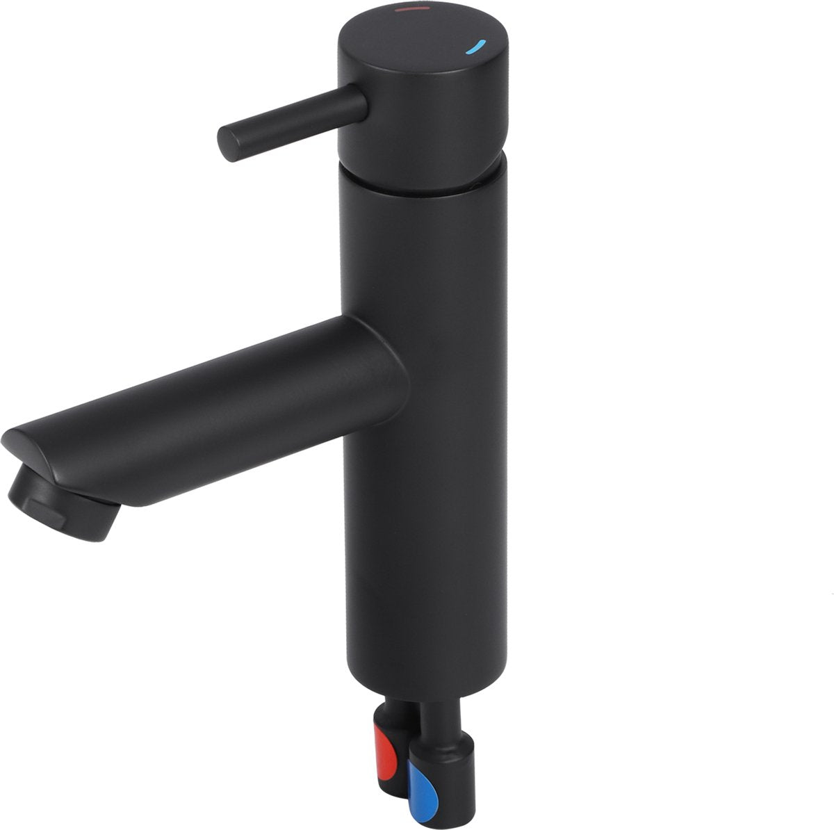 Mitigeur de lavabo Differnz droit - mitigeur - froid et chaud - robinet de WC - noir mat