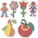 Creativ company assiette de base, fleurs, fille, garçon, pomme et poire, dim. 8,5x14-14x16 cm, moyenne, 6 pièces 1 boîte