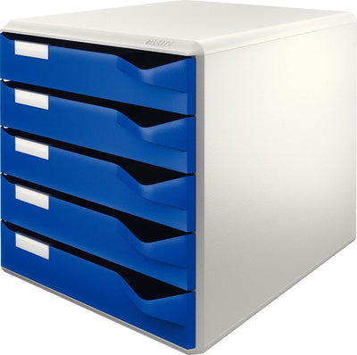 Commode Leitz 5280 35 5 tiroirs29,1x35,2x29,2cm gris bleu