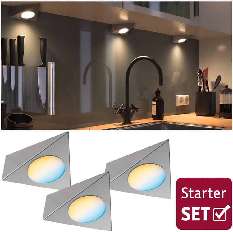 Paulmann smart connect led spot trigo accordable blanc 3x2,1w 12va nickel brossé