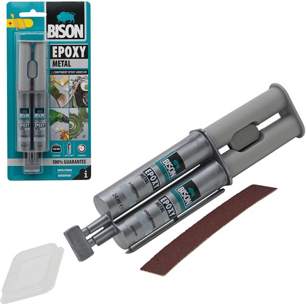 Colle époxy métal Bison - Colle 2 composants - 24ml