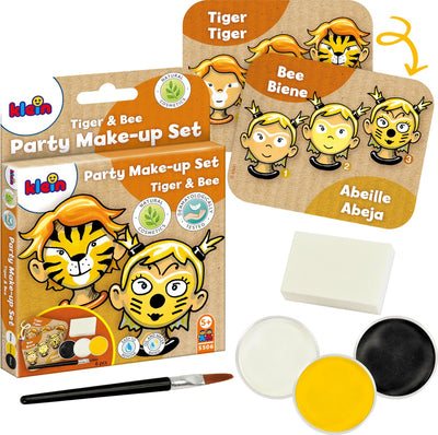 Klein Toys set de maquillage de fête 'tiger bee' - trois tablettes de peinture en noir, jaune et blanc - certifié selon ISO 16128 - multicolore