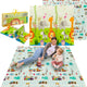 Lionelo robby - tapis de jeu baby gym 2 en 1 - tapis éducatif double face 180 x 200 cm - 5 accessoires jouets - tapis hypoallergénique doux et imperméable - parfait pour l'intérieur, l'extérieur - facile à plier et à ranger