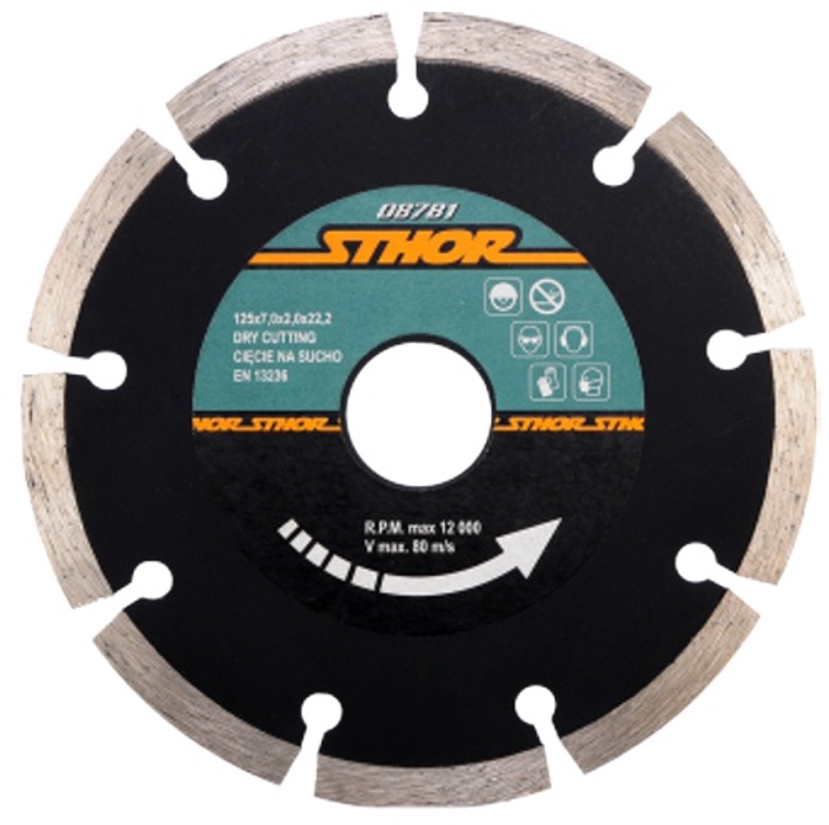 Sthor - disque à tronçonner diamanté - segment - 230mm - pour béton et pierre