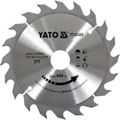 Lame de scie circulaire Yato ø185 mm - 18 t - diamètre intérieur 20 mm